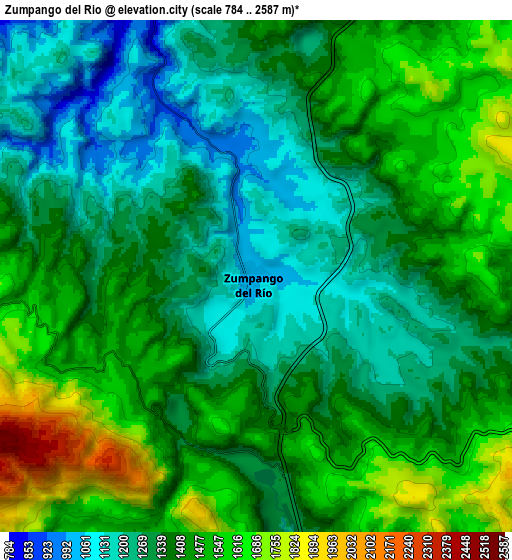 Zoom OUT 2x Zumpango del Río, Mexico elevation map