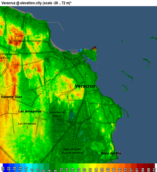 Zoom OUT 2x Veracruz, Mexico elevation map