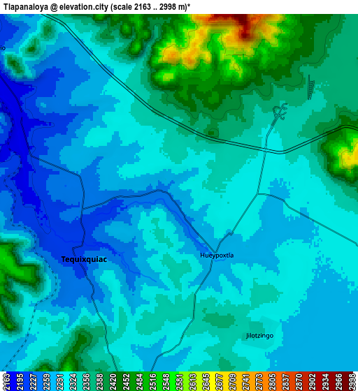 Zoom OUT 2x Tlapanaloya, Mexico elevation map