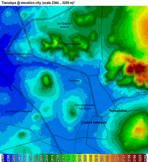 Zoom OUT 2x Tlanalapa, Mexico elevation map