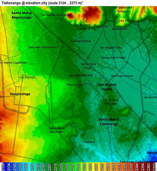 Zoom OUT 2x Tlaltenango, Mexico elevation map