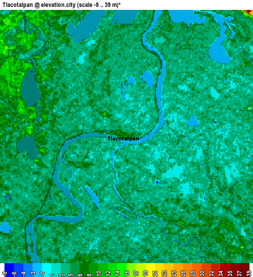 Zoom OUT 2x Tlacotalpan, Mexico elevation map