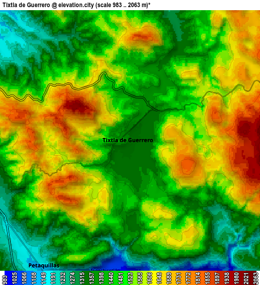 Zoom OUT 2x Tixtla de Guerrero, Mexico elevation map