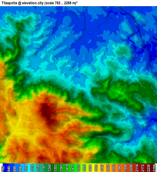 Zoom OUT 2x Tilzapotla, Mexico elevation map