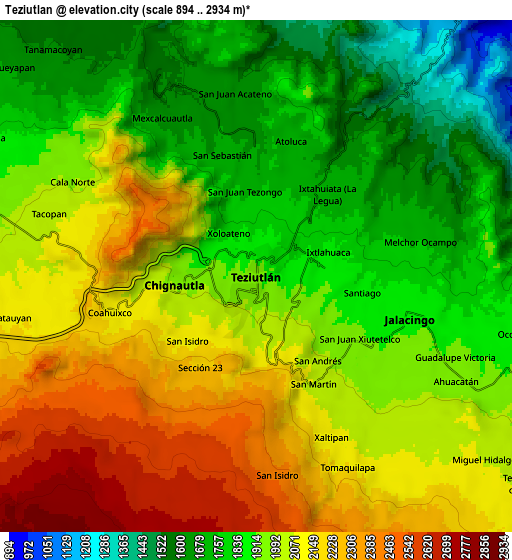 Zoom OUT 2x Teziutlan, Mexico elevation map