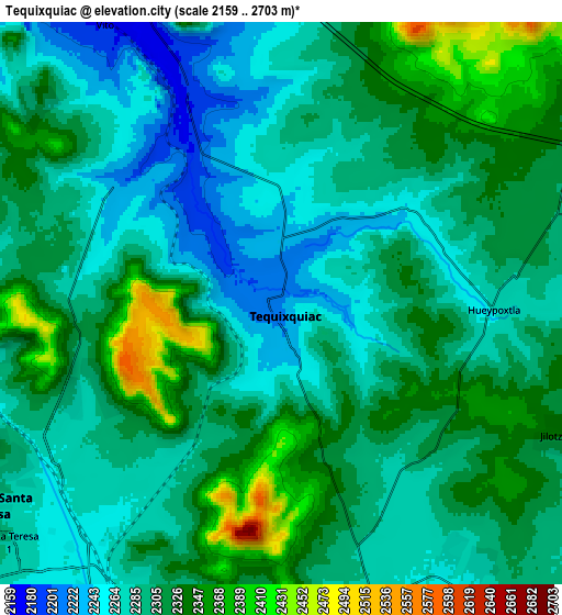 Zoom OUT 2x Tequixquiac, Mexico elevation map