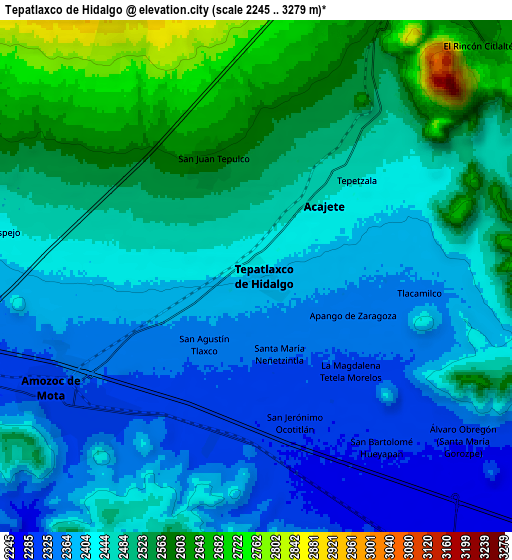 Zoom OUT 2x Tepatlaxco de Hidalgo, Mexico elevation map