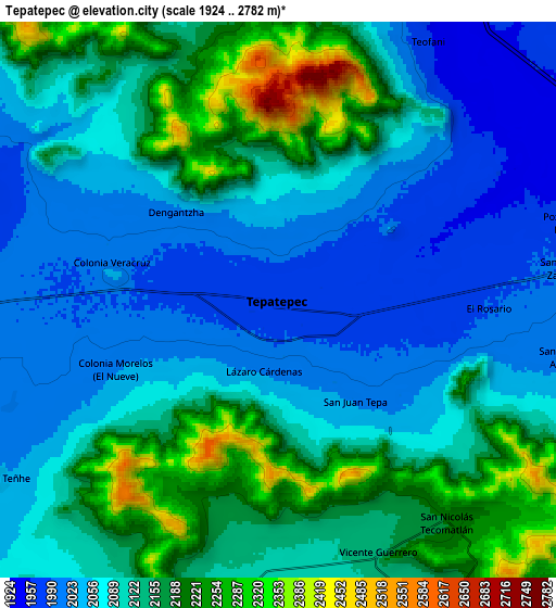 Zoom OUT 2x Tepatepec, Mexico elevation map