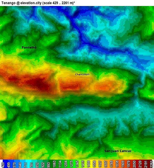 Zoom OUT 2x Tenango, Mexico elevation map