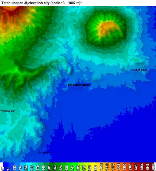 Zoom OUT 2x Tatahuicapan, Mexico elevation map