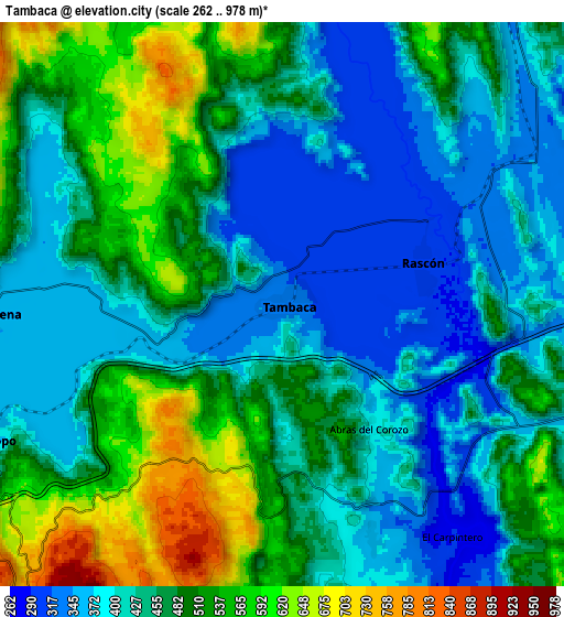 Zoom OUT 2x Tambaca, Mexico elevation map