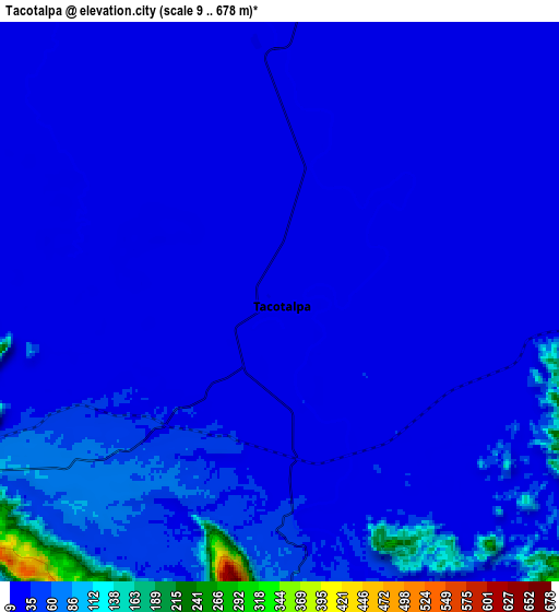 Zoom OUT 2x Tacotalpa, Mexico elevation map