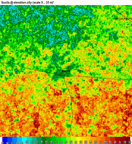 Zoom OUT 2x Sucilá, Mexico elevation map