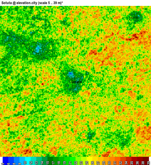 Zoom OUT 2x Sotuta, Mexico elevation map
