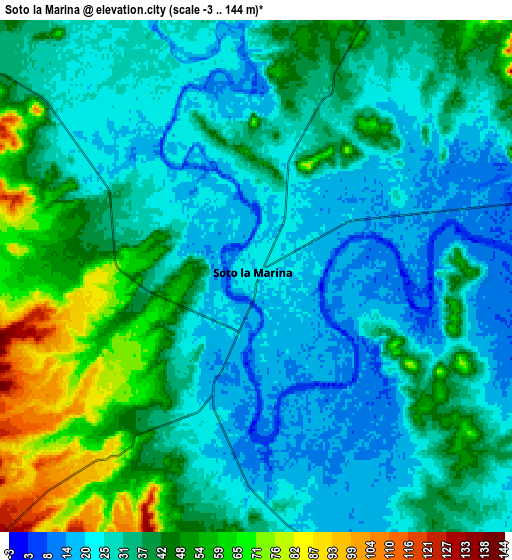 Zoom OUT 2x Soto la Marina, Mexico elevation map