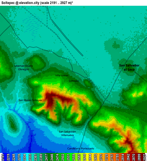 Zoom OUT 2x Soltepec, Mexico elevation map