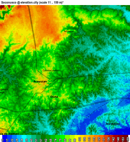 Zoom OUT 2x Soconusco, Mexico elevation map