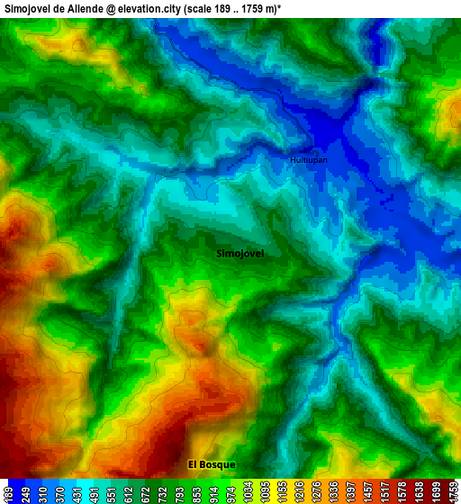 Zoom OUT 2x Simojovel de Allende, Mexico elevation map