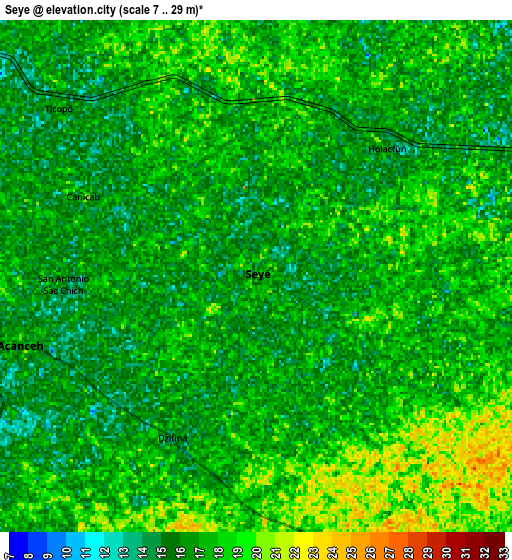 Zoom OUT 2x Seyé, Mexico elevation map