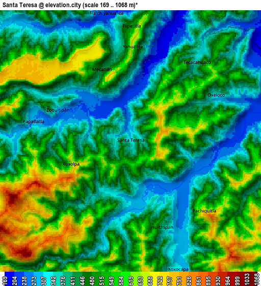 Zoom OUT 2x Santa Teresa, Mexico elevation map