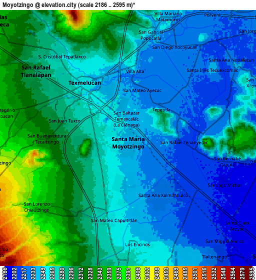 Zoom OUT 2x Moyotzingo, Mexico elevation map