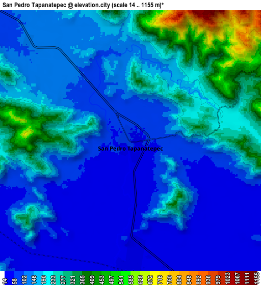 Zoom OUT 2x San Pedro Tapanatepec, Mexico elevation map