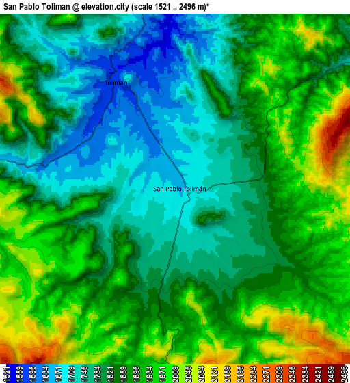 Zoom OUT 2x San Pablo Tolimán, Mexico elevation map