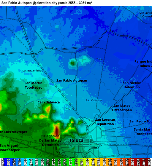 Zoom OUT 2x San Pablo Autopan, Mexico elevation map