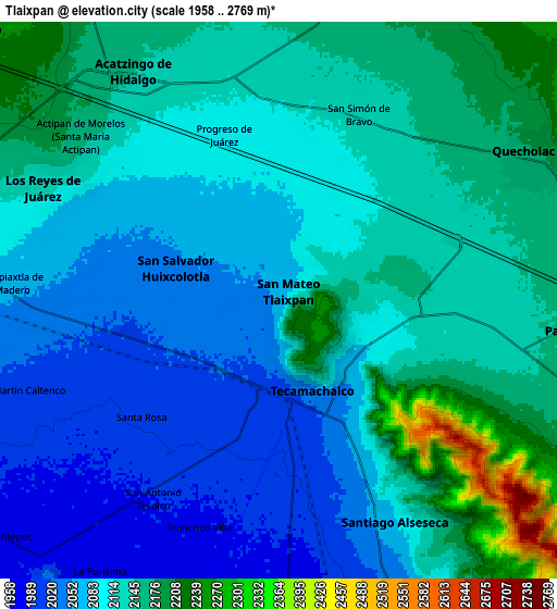 Zoom OUT 2x Tlaixpan, Mexico elevation map