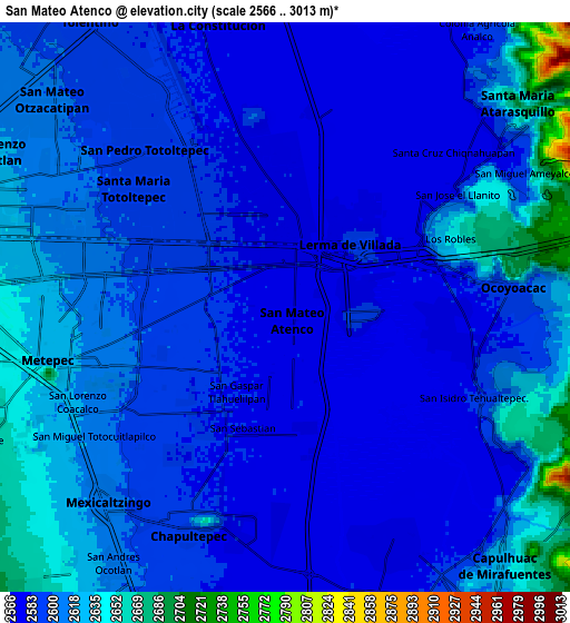 Zoom OUT 2x San Mateo Atenco, Mexico elevation map