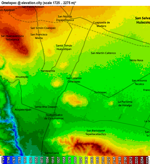 Zoom OUT 2x Ometepec, Mexico elevation map