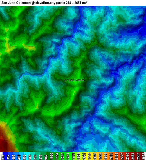 Zoom OUT 2x San Juan Cotzocón, Mexico elevation map