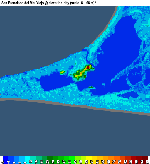 Zoom OUT 2x San Francisco del Mar Viejo, Mexico elevation map