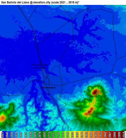 Zoom OUT 2x San Bartolo del Llano, Mexico elevation map