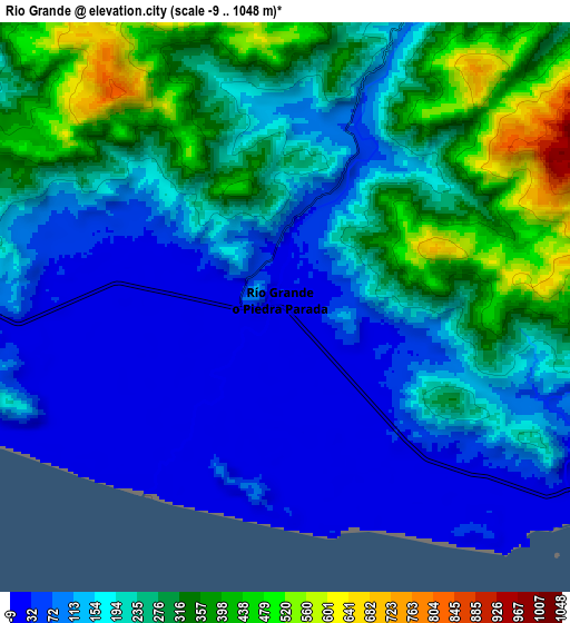 Zoom OUT 2x Río Grande, Mexico elevation map