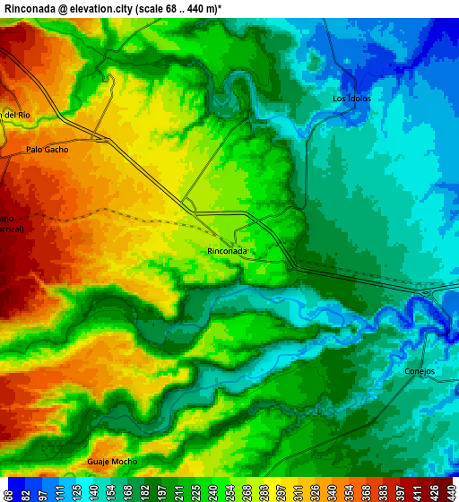 Zoom OUT 2x Rinconada, Mexico elevation map