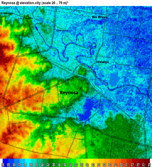 Zoom OUT 2x Reynosa, Mexico elevation map