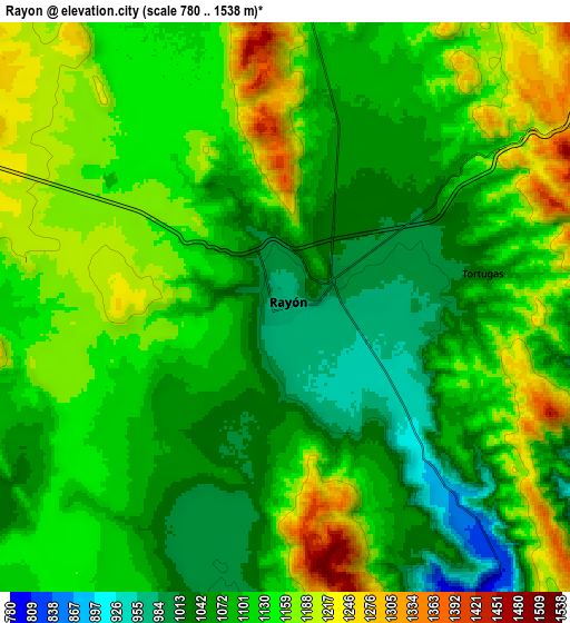 Zoom OUT 2x Rayón, Mexico elevation map