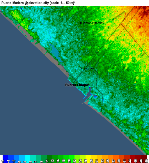 Zoom OUT 2x Puerto Madero, Mexico elevation map