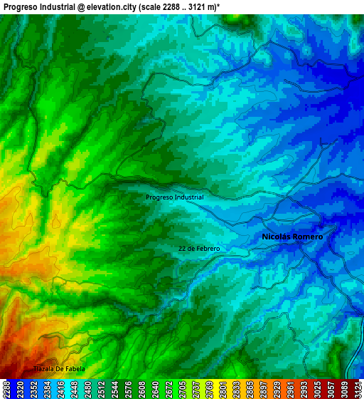 Zoom OUT 2x Progreso Industrial, Mexico elevation map