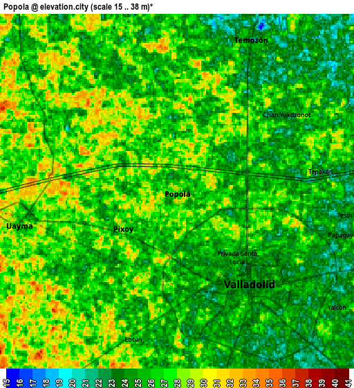 Zoom OUT 2x Popola, Mexico elevation map