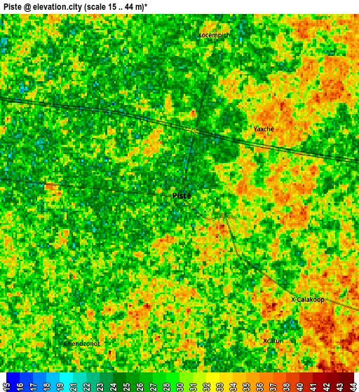 Zoom OUT 2x Piste, Mexico elevation map