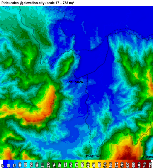 Zoom OUT 2x Pichucalco, Mexico elevation map