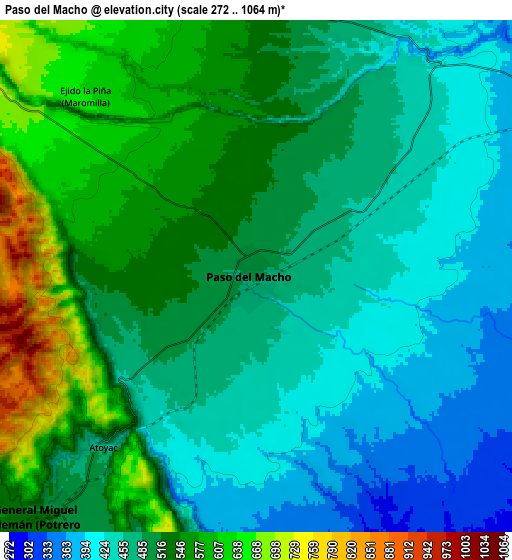 Zoom OUT 2x Paso del Macho, Mexico elevation map