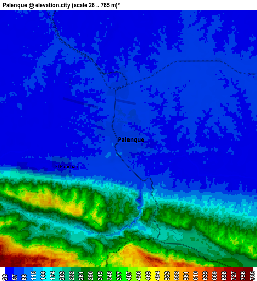 Zoom OUT 2x Palenque, Mexico elevation map