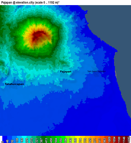 Zoom OUT 2x Pajapan, Mexico elevation map