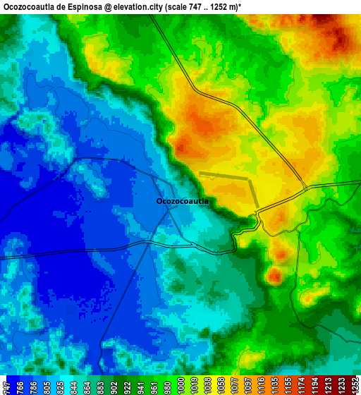 Zoom OUT 2x Ocozocoautla de Espinosa, Mexico elevation map