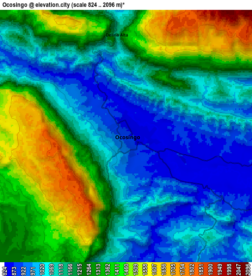 Zoom OUT 2x Ocosingo, Mexico elevation map