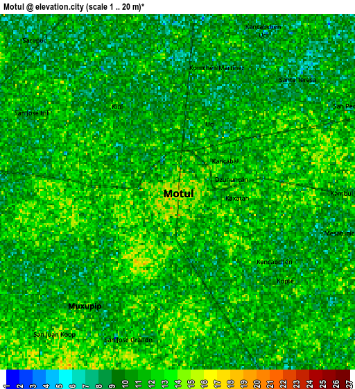 Zoom OUT 2x Motul, Mexico elevation map