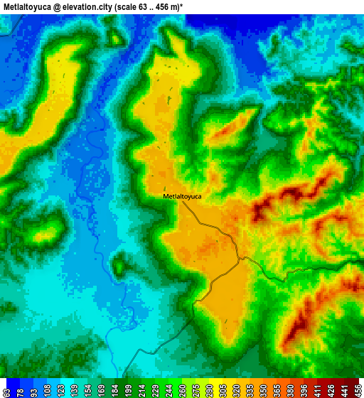 Zoom OUT 2x Metlaltoyuca, Mexico elevation map